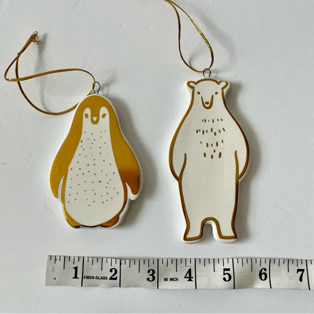Target Porcelain Penguin & Polar Bear Lot of 2 Ornaments